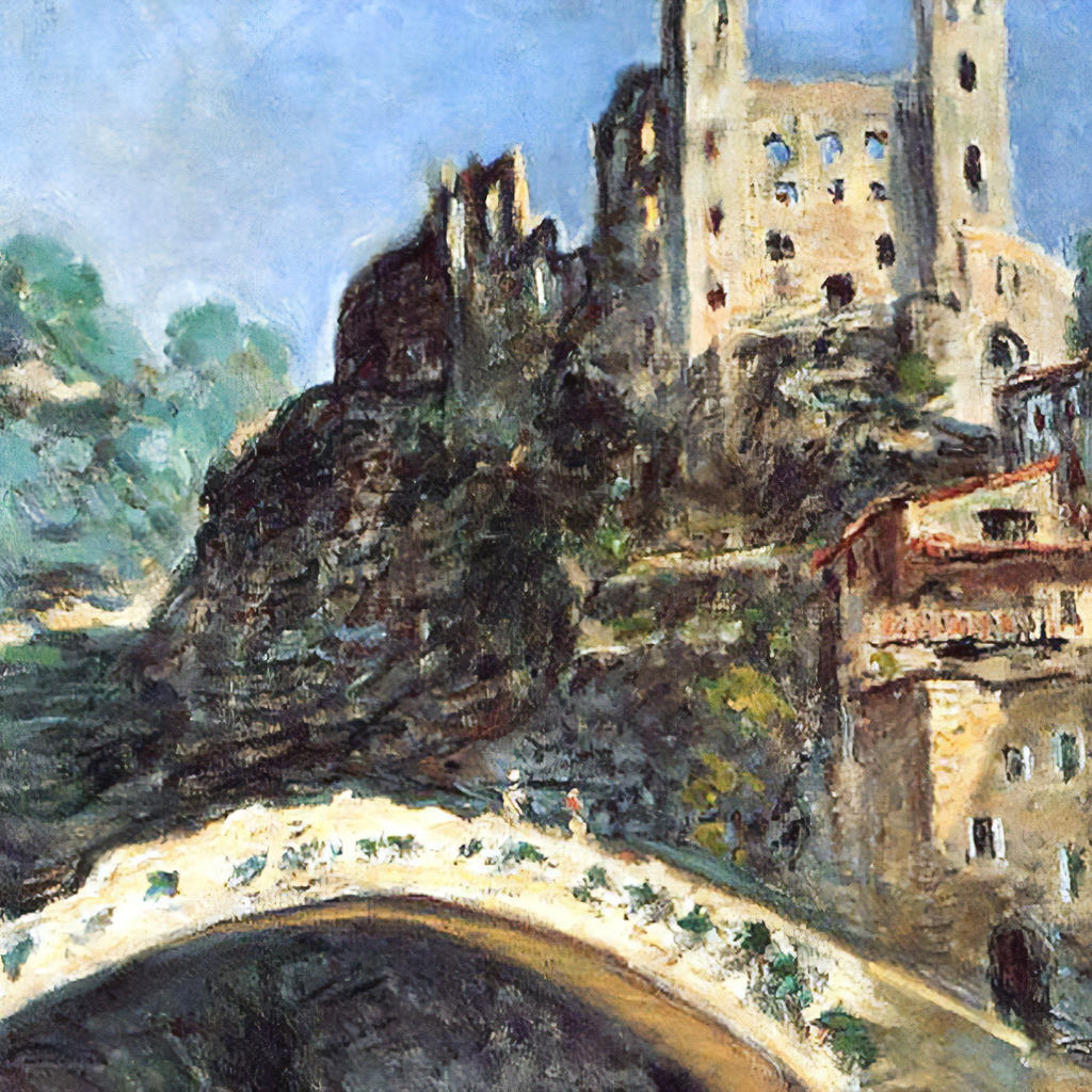 The medieval Bridge in Dolceacqua, once painted by Claude Monet