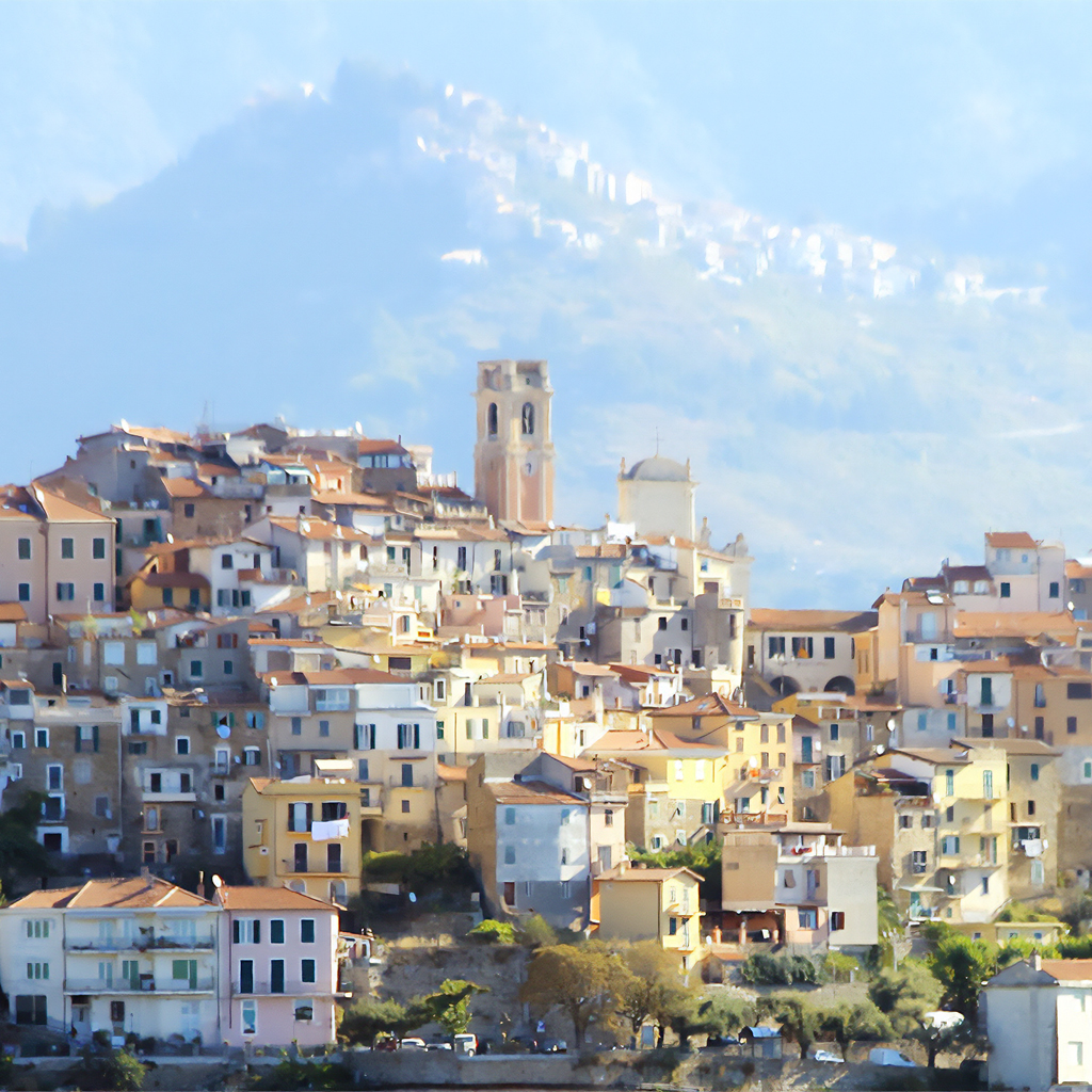 Perinaldo, high up on a Mountain Ridge